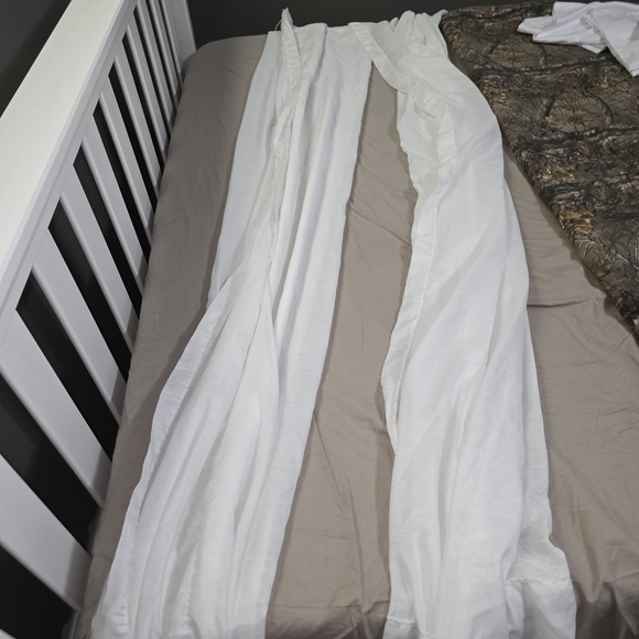 Source Unknown White and Tan Curtains - Picture 1 of 2